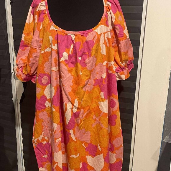 Free‎ Assembly Women’s Square Neck Mini Dress Puff Sleeves Sizes XL - Picture 1 of 7
